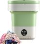 Draagbare mini-wasmachine Opvouwbaar apparaat Lichte kleding wassen Ultrasone turbine reiniging 12 liter capaciteit Groen - Thumbnail 2