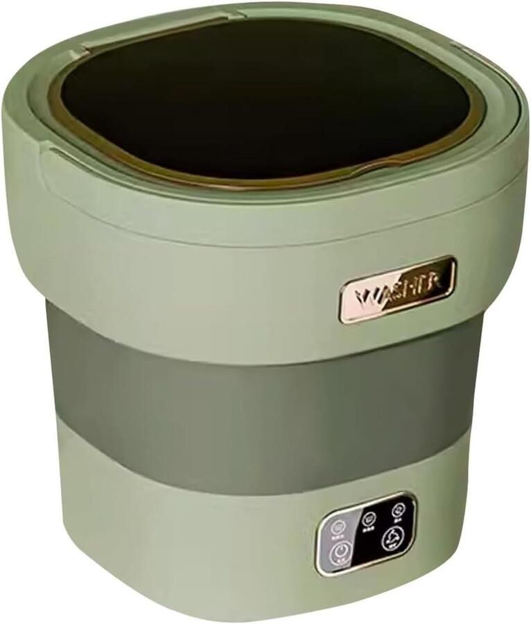 Draagbare Mini Wasmachine Opvouwbaar Model Kleine Was Geïntegreerd Wassen Drogen 18 Liter Groen