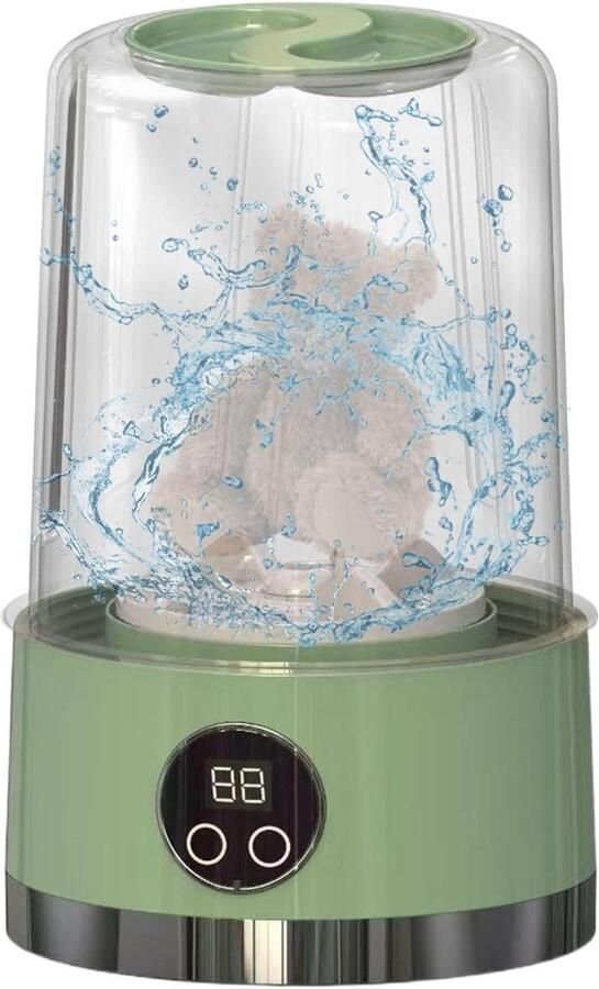 Draagbare Mini Wasmachine Opvouwbaar Model Ondergoed Wassen Stil Ontwerp 14x14x14 cm Groen