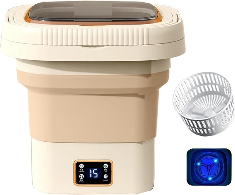 Draagbare Mini Wasmachine Opvouwbare Wasmachine Babywasmachine Apart Wassen Geïntegreerd Wassen Aftappen 9 Liter Capaciteit Groen
