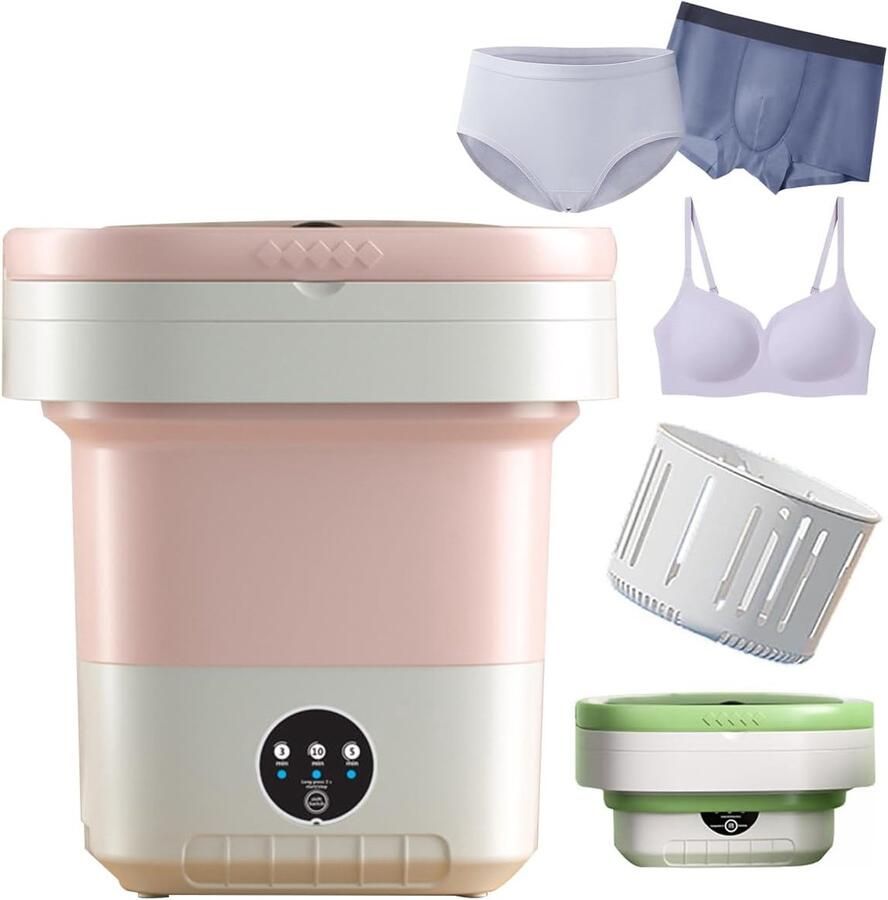 Draagbare Wasunit Mini Wasmachine Opvouwbaar Babykleding Wassen Met Centrifuge 12 Liter Wit