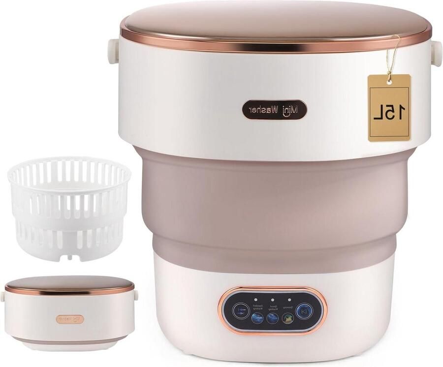 Draagbare Mini Wasmachine Opvouwbare Wasmachine Kleine Was Doen Met Centrifuge 15 Liter Capaciteit Kaki