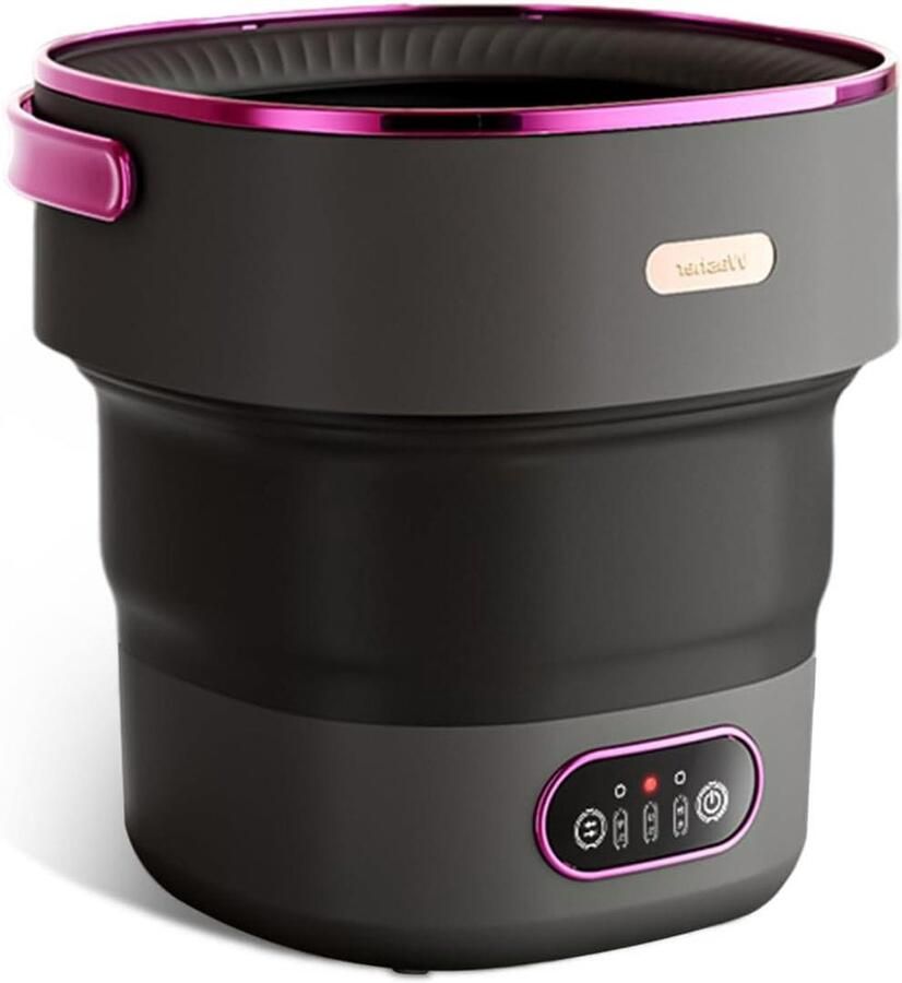 Draagbare Mini-wasmachine Opvouwbare Wasmachine Kleine Wasjes Met Centrifuge 13 Liter Zwart
