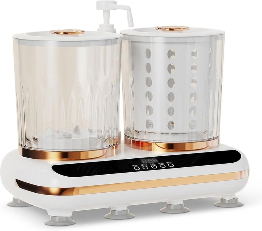 Draagbare Ondergoed Wasmachine Dubbele Bak Was- en Centrifugefunctie 2L Per Bak 5200mAh Oplaadbare Accu Geschikt voor Lingerie Sokken en Kleine Kledingstukken