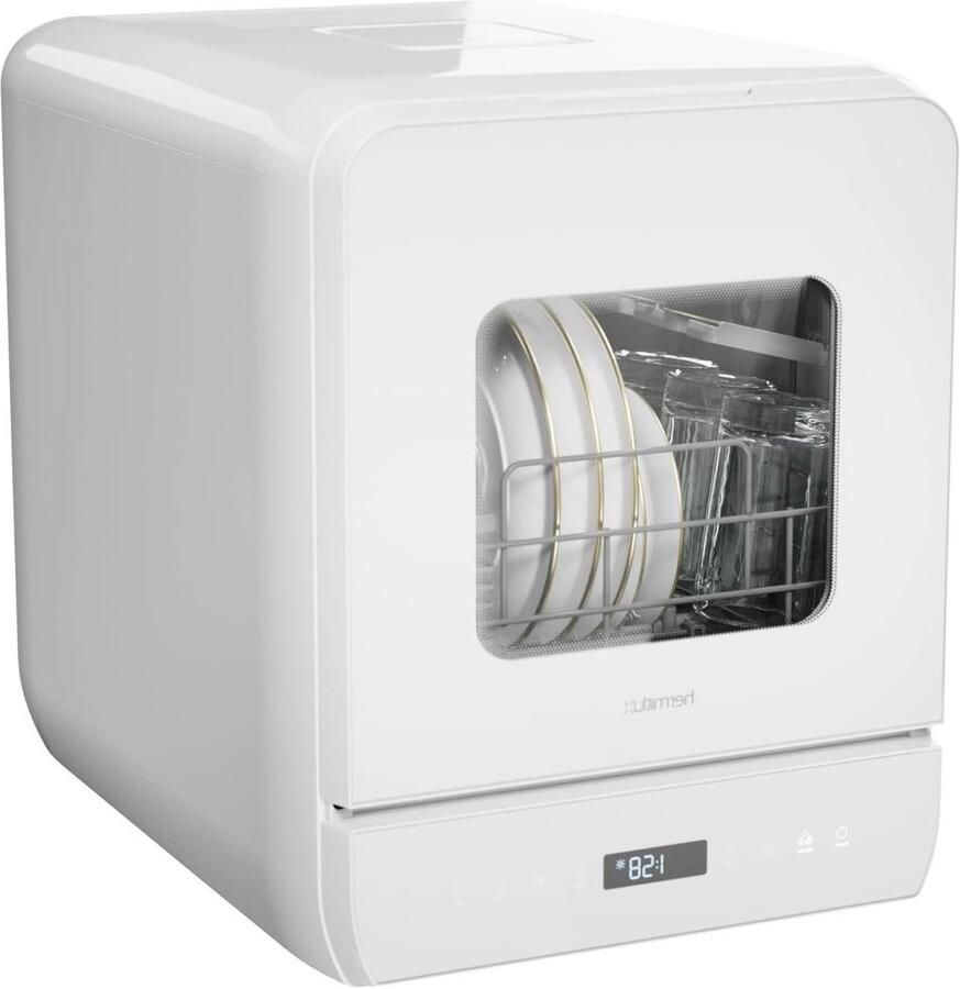 Draagbare vaatwasser Compacte tafelmodel Snel servies reinigen Energiezuinig en stil 5 couverts Wit
