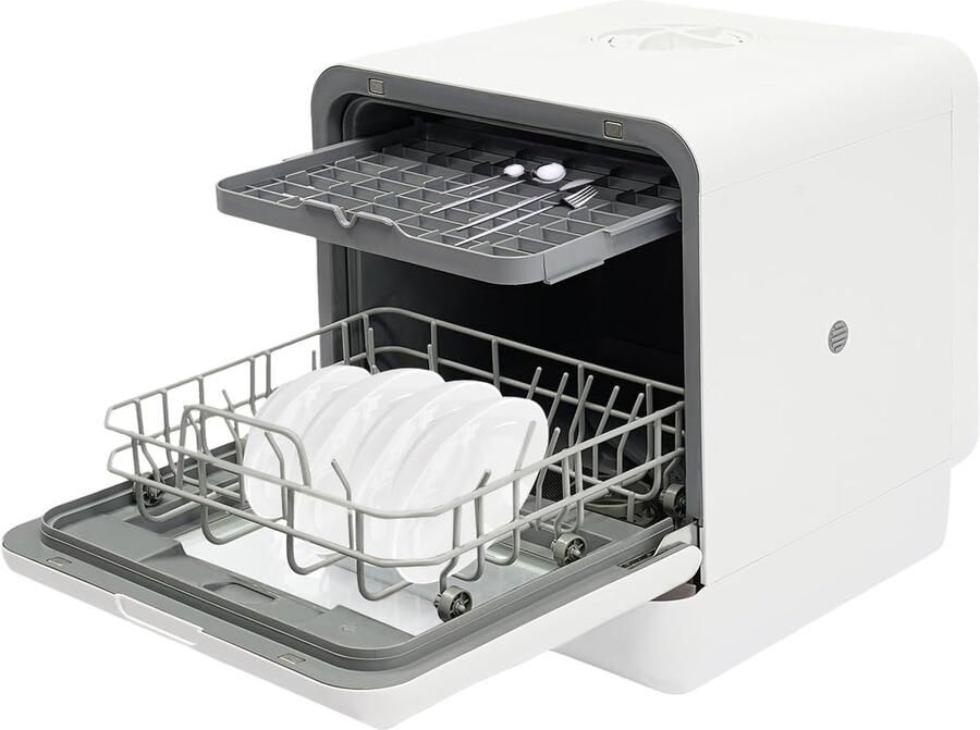 Draagbare Vaatwasser Mini Afwasmachine Gemakkelijk Afwassen Met 6L Watertank 41x46x46 cm Wit