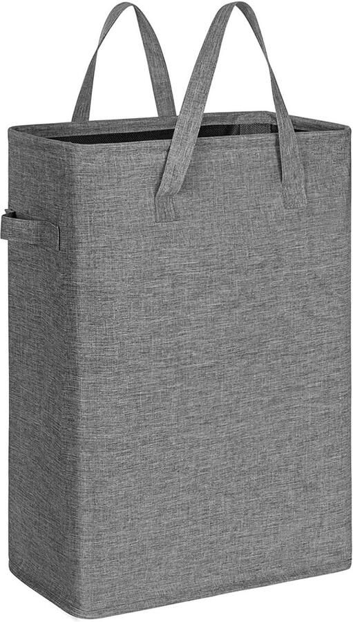 Draagbare Vuile Wasmand met Handvat Duurzaam en Smal Voor Badkamerhoek Gespikkeld Grijs