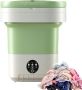 Draagbare mini-wasmachine Opvouwbaar apparaat Lichte kleding wassen Ultrasone turbine reiniging 12 liter capaciteit Groen - Thumbnail 1