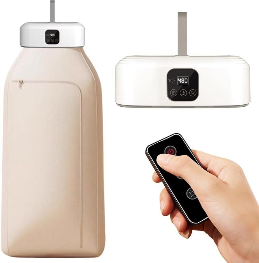 Draagbare Wasdroger 600W Elektrische Wasdroger droger warmtepompdroger Opvouwbare droger Afstandsbediening met timer Twee snelheden Geschikt voor thuis campers appartementen en hotels Wit