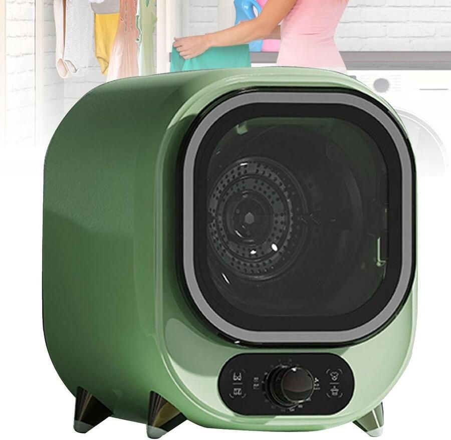 Draagbare Wasdroger Condensdroger Keuken Kleine Ruimtes 5 kg Capaciteit Aanrecht Muur Groen