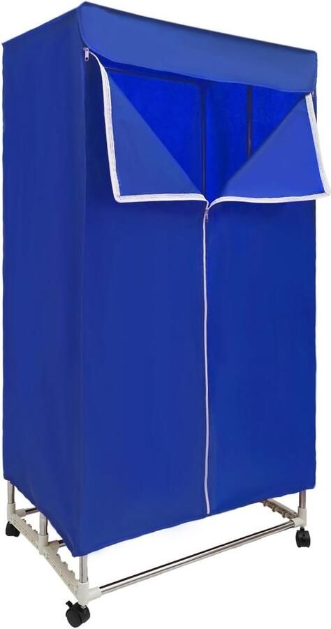 Draagbare Wasdroger Elektrische Kledingkast Sneldrogend Kleding Drogen Inklapbaar Droogrek 70 x 50 x 150 cm Blauw