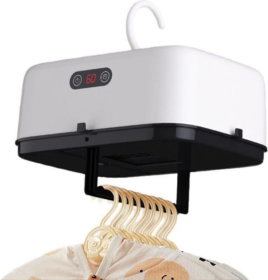 Draagbare Wasdroger Elektrische Wasdroger Draagbare droger 600W warmtepompdroger Opvouwbare droger Droogverwarming 3 snelheden Timer UV-antibacterieel Geschikt voor thuis campers appartementen en hotels Wit