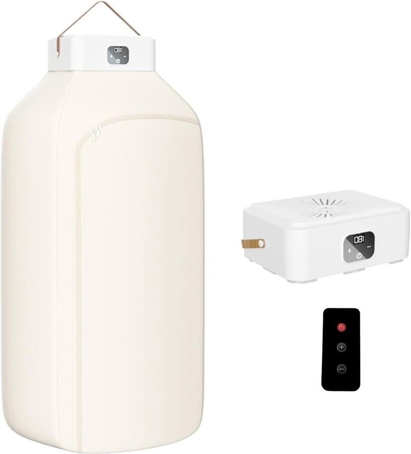 Draagbare Wasdroger Kledingdroger Reisdroger Snel Kleding Drogen Opvouwbaar Geluidsarm 103 Liter Wit