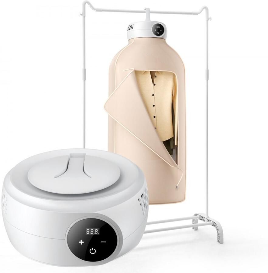 Draagbare wasdroger Mini kledingdroger Vermogen 600W PTC-verwarming Opvouwbaar Roterende droogtent LED-display Timer 5 uur