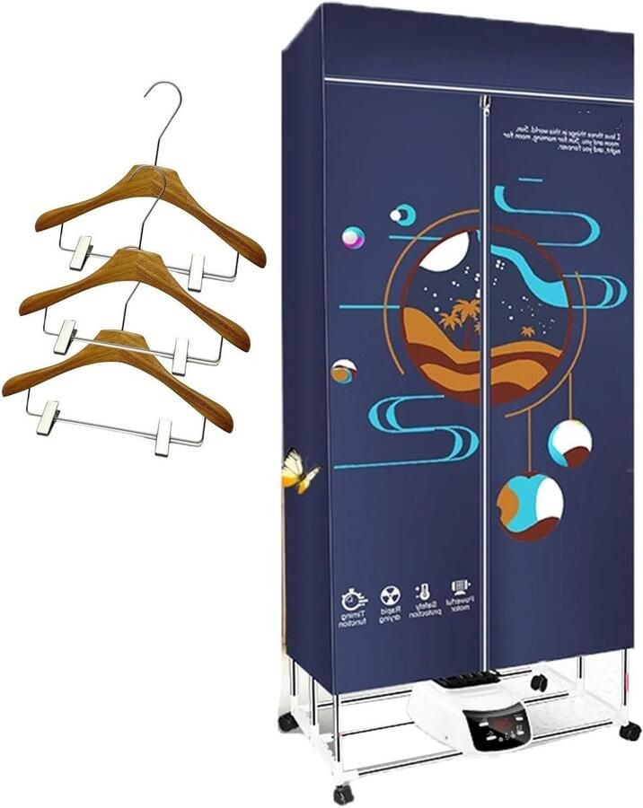 Draagbare Wasdroger Opvouwbare Droger Kleding Drogen Grote Capaciteit 30KG Draaglast Blauw