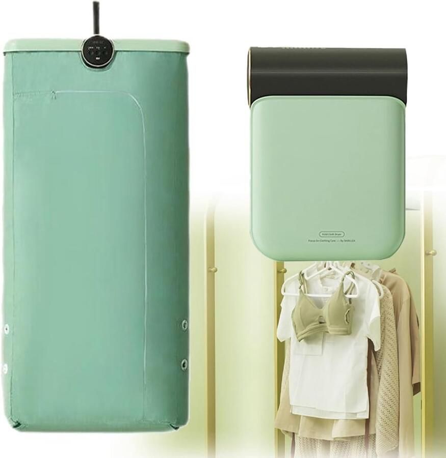 Draagbare Wasdroger Opvouwbare Droger Kleding Drogen Twee Droogmodi Compact Opvouwbaar Wit