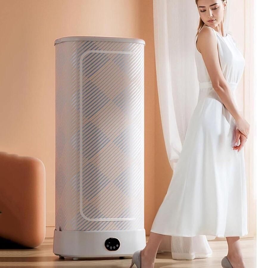 Draagbare Wasdroger Opvouwbare Droger Kleding Drogen UV Reiniging Compact Formaat Wit