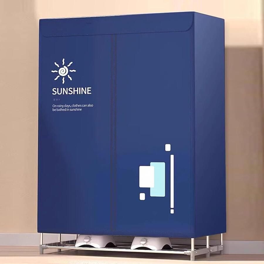 Draagbare Wasdroger Opvouwbare Droger Kleding Snel Drogen Dubbellaags Grote Capaciteit 15 kg Kleding Blauw