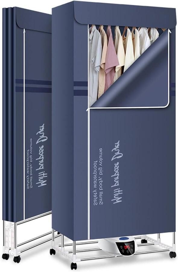 Draagbare Wasdroger Opvouwbare Droger Snel Kleding Drogen Grote Capaciteit 75x50x170cm Blauw