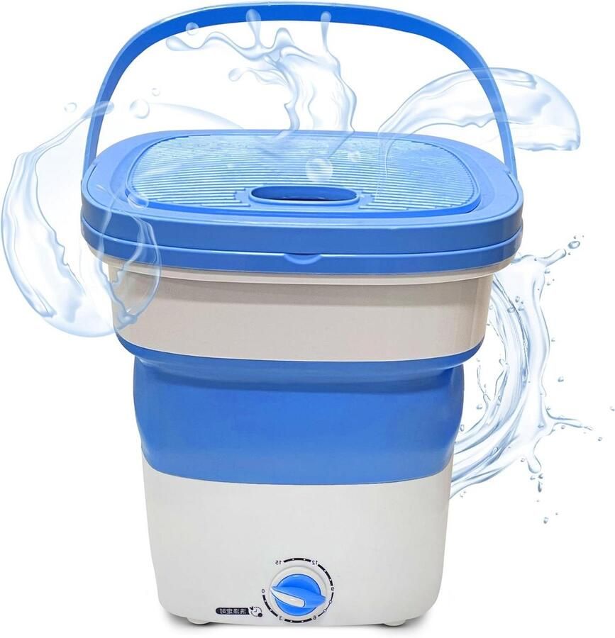 Draagbare Wasemmer Mini Wasmachine Opvouwbaar Kleine Wasjes Doen Energiebesparend Ontwerp 2 kg Capaciteit Wit