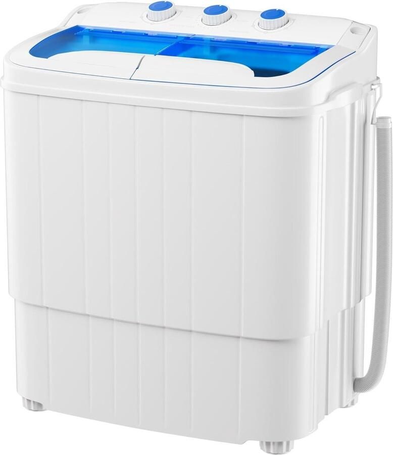 Draagbare wasmachine Compact apparaat Thuis wassen Twin tub ontwerp 73 kg capaciteit Blauw