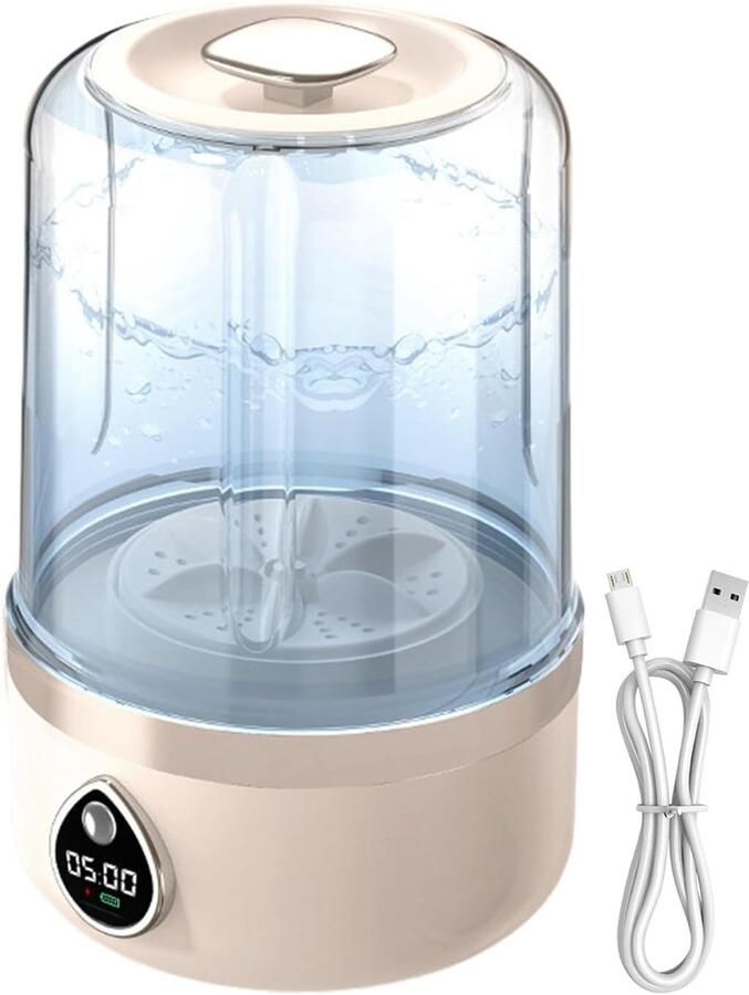 Draagbare Wasmachine Compact Wasapparaat Reizen en Camping Opvouwbaar en USB-Powered 14 x 14 x 14 cm