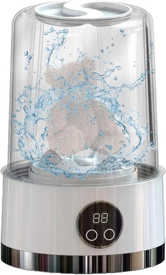 Draagbare Wasmachine Compact Wasapparaat Reizen en Kleine Ruimtes Zachte Vezelbescherming 14x14x14 cm Wit