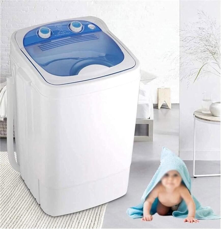Draagbare Wasmachine Compacte Wasmachine Kleine Wasjes 7KG Capaciteit Enkel Blauw
