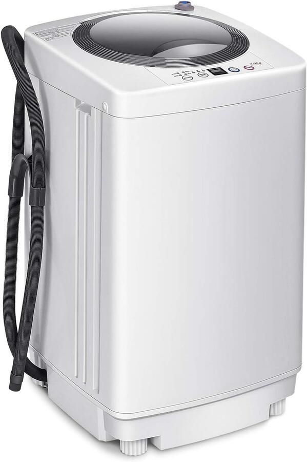 Draagbare Wasmachine Compacte Wasmachine Kleine Wasjes Wassen Met Afvoerpomp 28 kg Wit