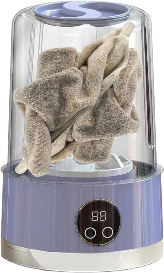 Draagbare Wasmachine Compacte Wasmachine Snel Wassen Dubbele Spoelmodus 13 x 13 x 13 cm Paars