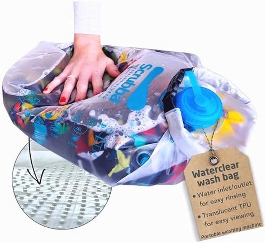 Draagbare Wasmachine Handige Reiswaszak met Waterinlaat -uitlaat