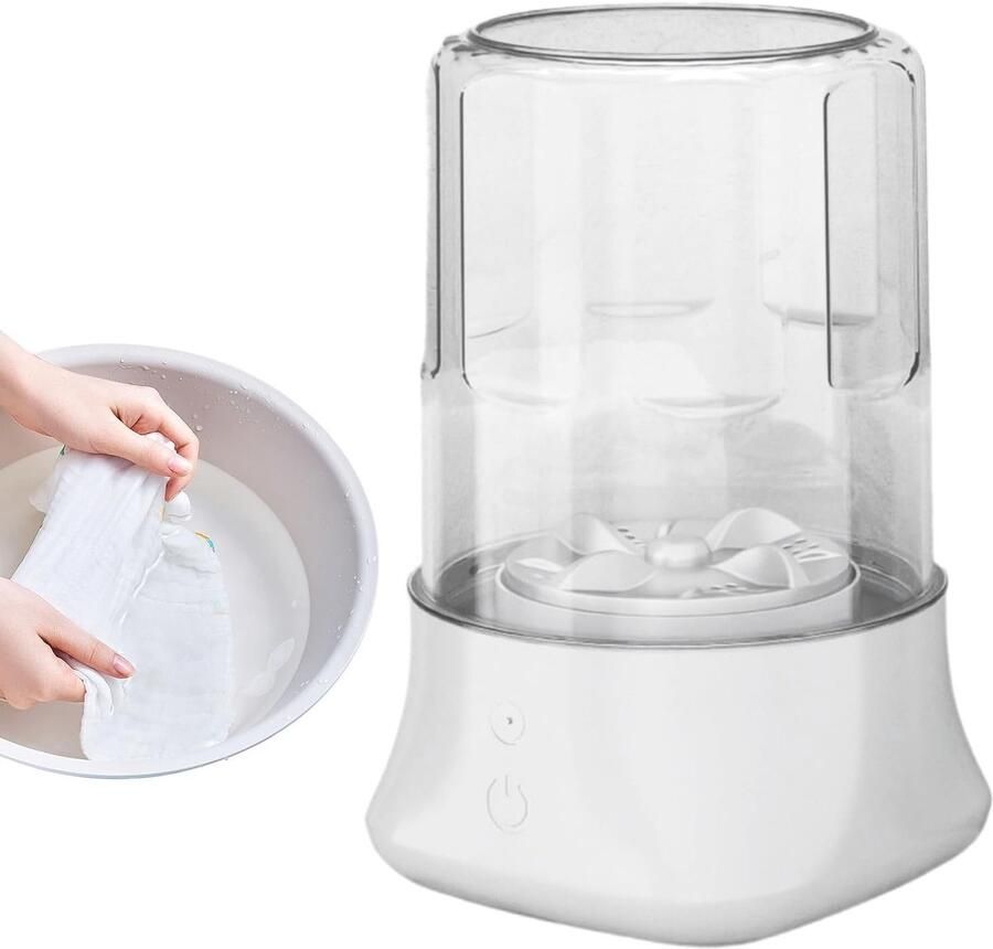 Draagbare Wasmachine Kleine Wasmachine Ondergoed Babykleding Ingebouwde Batterij 208 x 135 x 208 cm Wit