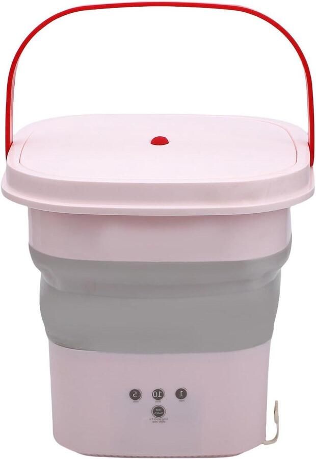 Draagbare Wasmachine Kleine Wasmachine Reizen Wassen Opvouwbaar Ontwerp 4.5L Capaciteit Rose