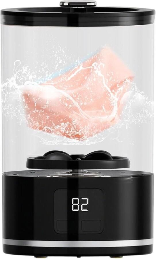 Draagbare Wasmachine Kleine Wasser Outdoor Reizen Ingebouwde Batterij 1 Liter Capaciteit Zwart