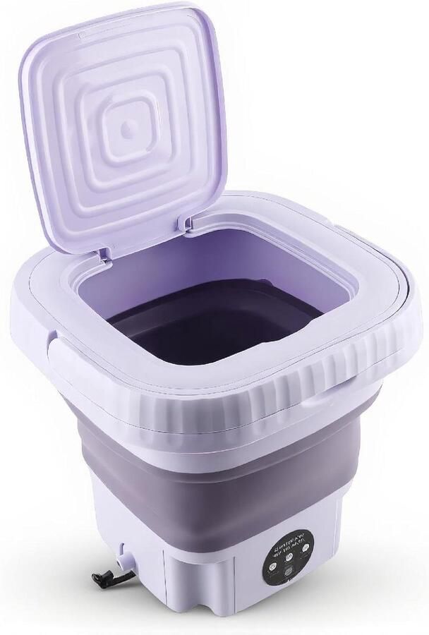 Draagbare Wasmachine Mini Emmer Kleding Reinigen Opvouwbaar Ontwerp 11 Liter Capaciteit Wit