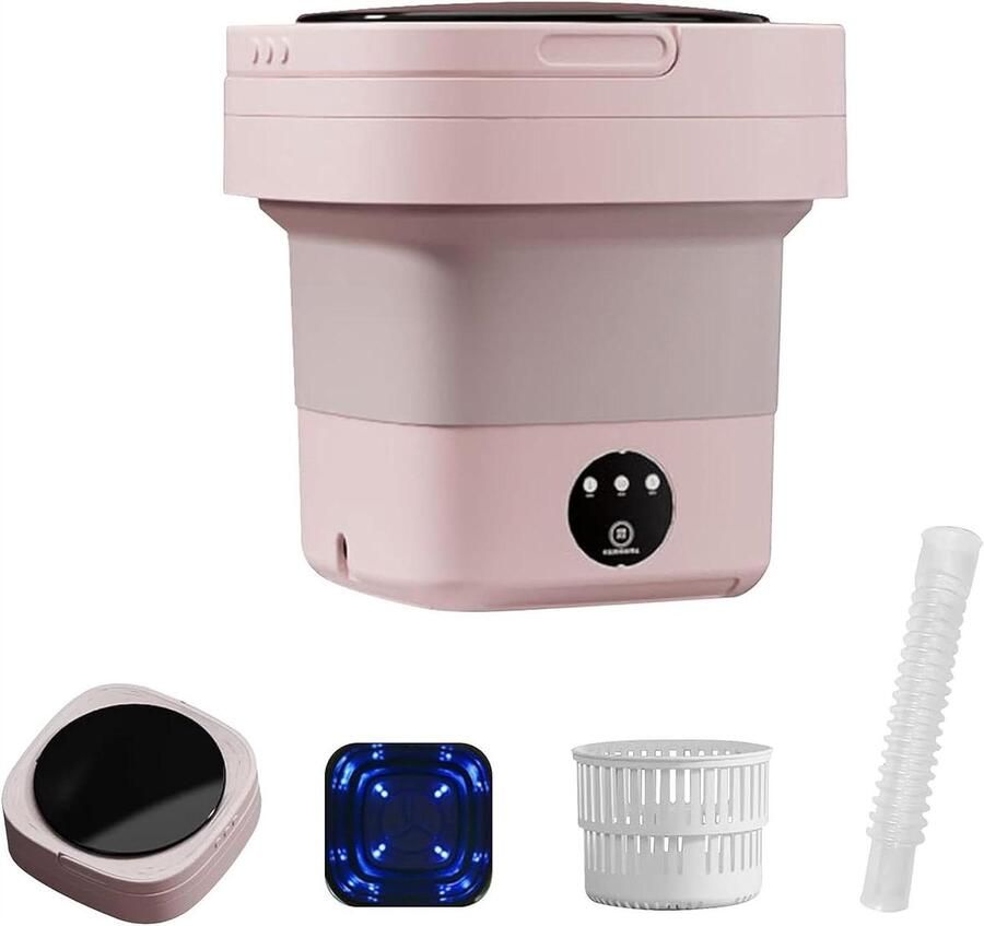 Draagbare Wasmachine Mini Ondergoed Washer Apart Wassen Opvouwbaar Ontwerp 6.5L Capaciteit Blauw
