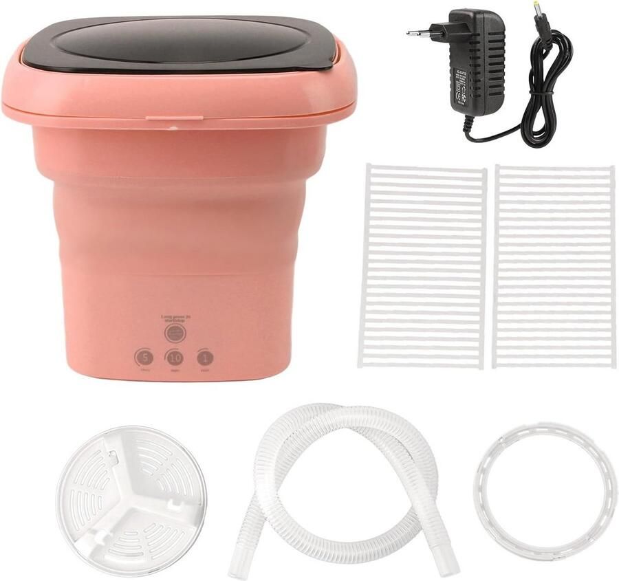 Draagbare Wasmachine Mini Opvouwbaar Kleine Kleding Met Centrifuge 133 Kilogram Roze