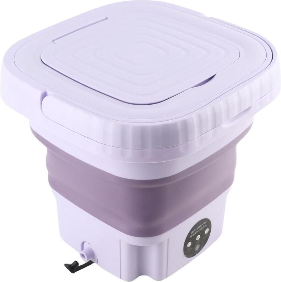 Draagbare Wasmachine Mini Opvouwbaar Kleine Was Automatische Reiniging 11 Liter Capaciteit Lila