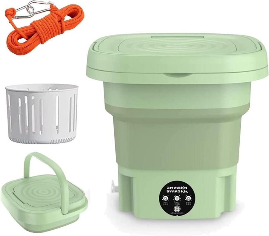 Draagbare Wasmachine Mini Opvouwbaar Kleine Was Blue Ray Sterilisatie 8 Liter Groen