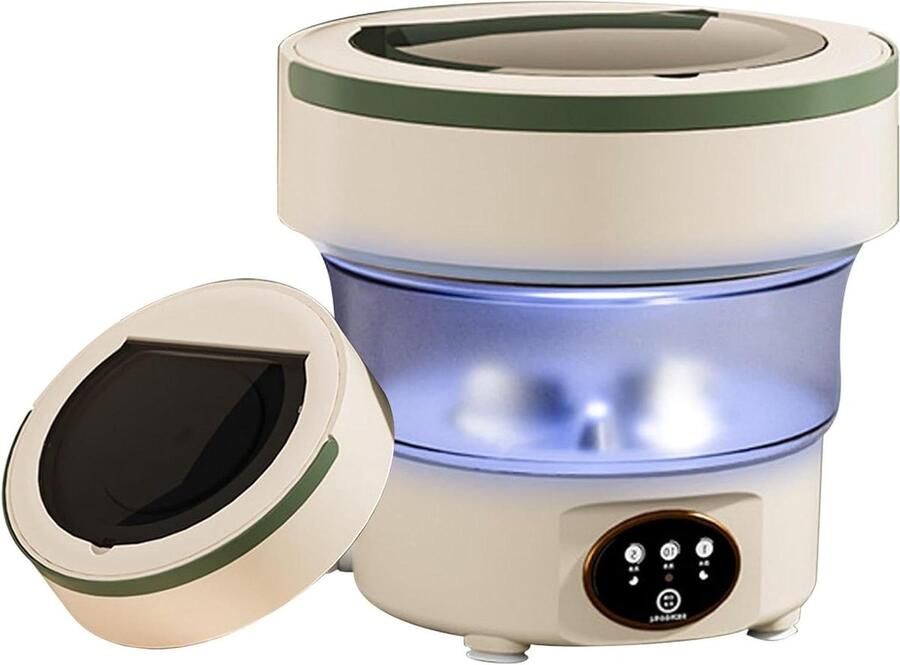 Draagbare Wasmachine Mini Opvouwbaar Kleine Wasjes Energiezuinig 5 Liter Groen