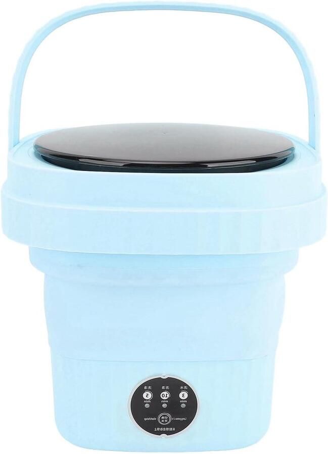 Draagbare Wasmachine Mini Opvouwbaar Ruimtebesparend Wassen Simuleert Handwas 6 Liter Capaciteit Blauw