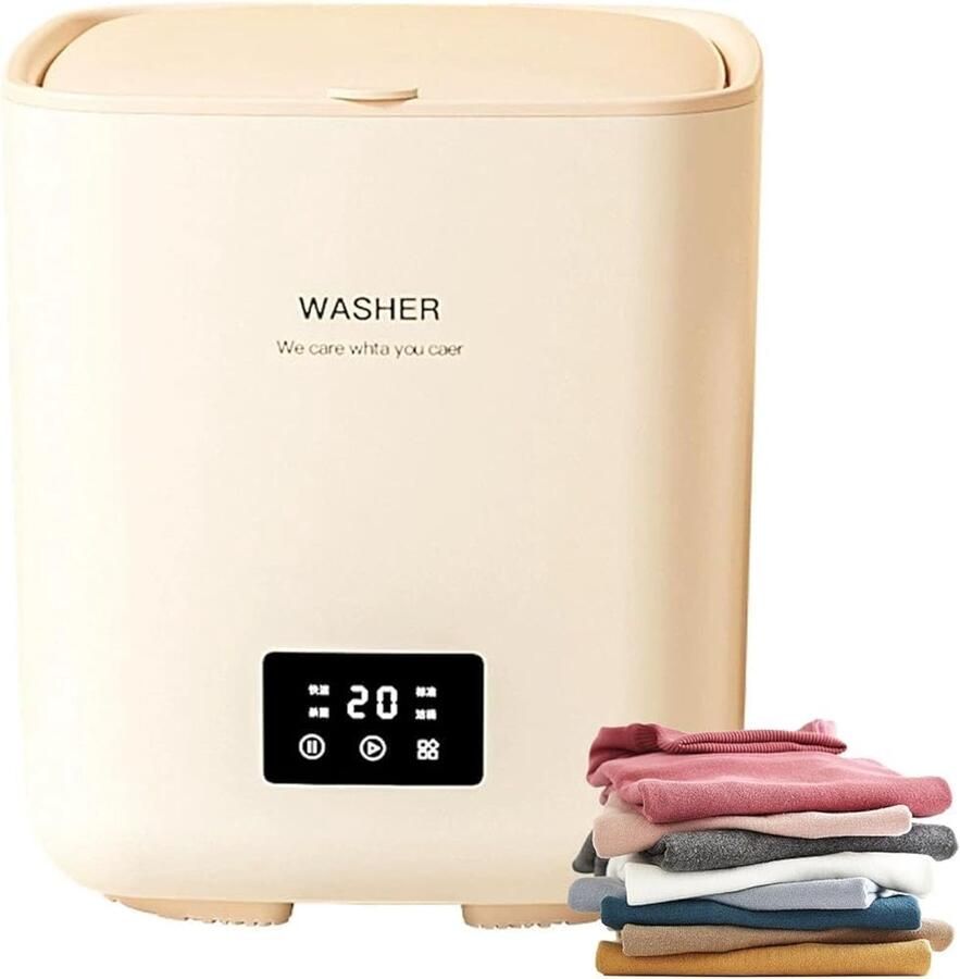 Draagbare wasmachine Mini wasapparaat Babykleding wassen Vier reinigingsmodi 10 liter capaciteit Wit