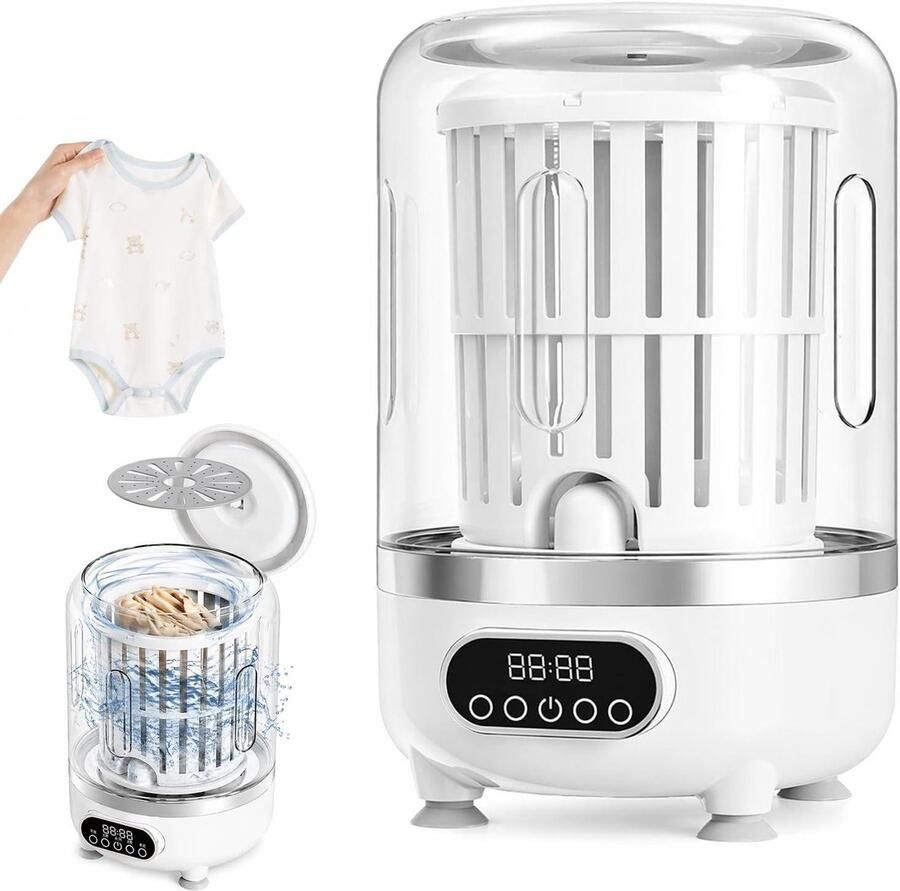 Draagbare wasmachine Mini wasbeker Ondergoed reinigen Ultrasone reiniging 3 liter capaciteit Transparant