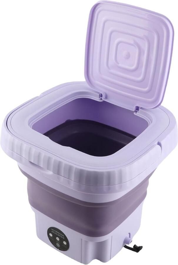 Draagbare Wasmachine Mini Wasemmer Snel Wassen Opvouwbaar Ontwerp 9 Liter Capaciteit Paars