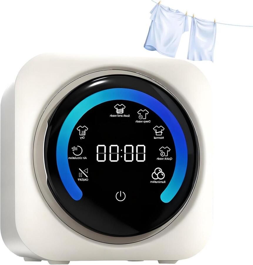 Draagbare Wasmachine Mini Washer Delicate Kleding Wassen 2-in-1 Wassen & Drogen 3.5L Capaciteit Wit
