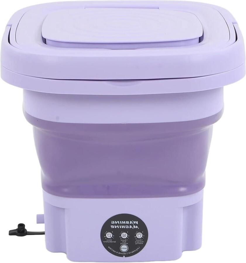 Draagbare Wasmachine Mini Washer Kleine Was Opvouwbaar Ontwerp 8L Capaciteit Paars