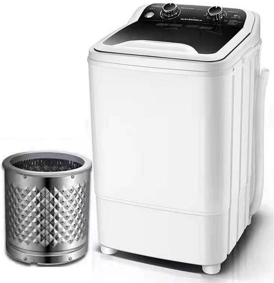 Draagbare Wasmachine Mini Waskracht Kleine Wasjes UV Violet Licht 7 Kg Capaciteit Zwart