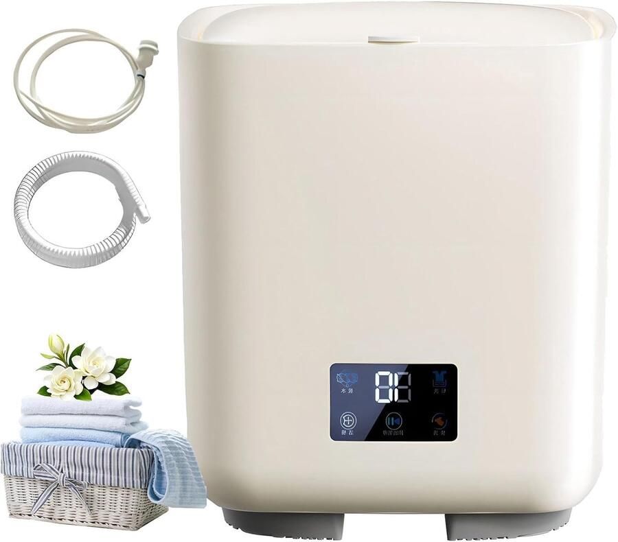 Draagbare Wasmachine Mini Wasmachine Babykleding Wassen 4 Slimme Wasmodi 7L Capaciteit Wit - Foto 1