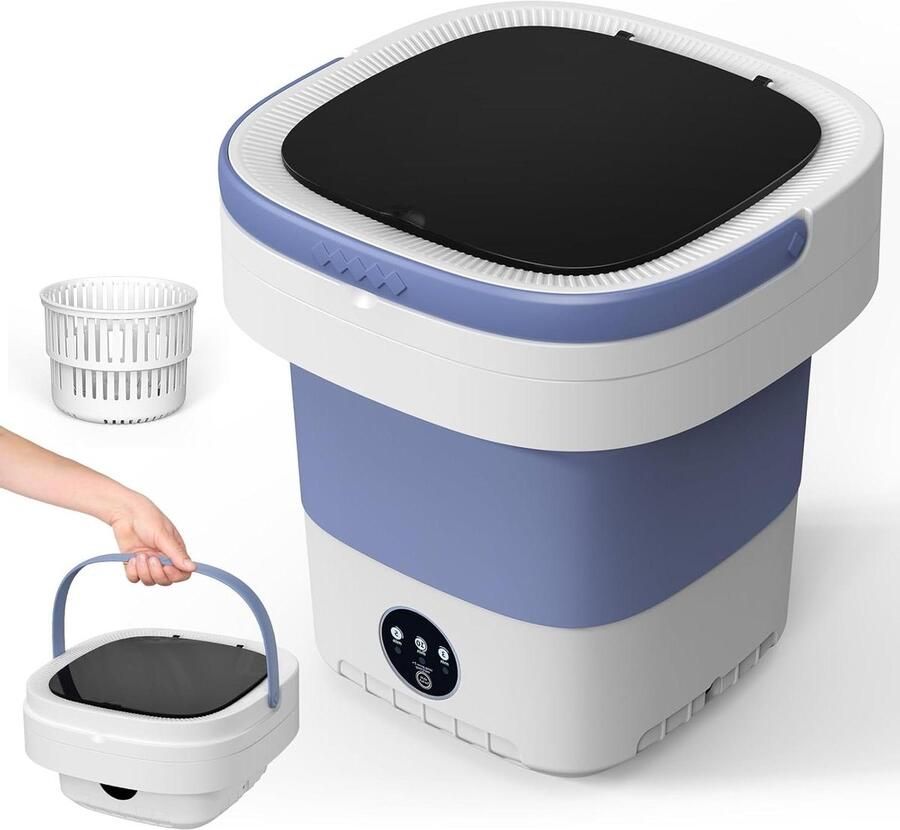 Draagbare Wasmachine Mini Wasser Kleine Was Opvouwbaar Design 12 Liter Capaciteit Paars
