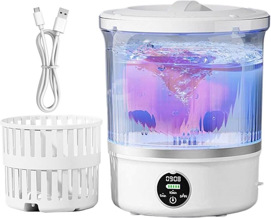 Draagbare Wasmachine Mini Wasmachine Kleine Was Stille Werking 3 Liter Wit